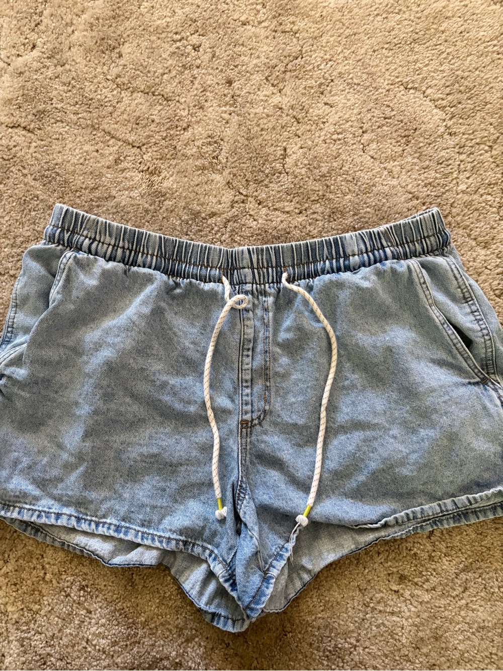 Universal Thread Light Blue Denim Elastic Waist Shorts